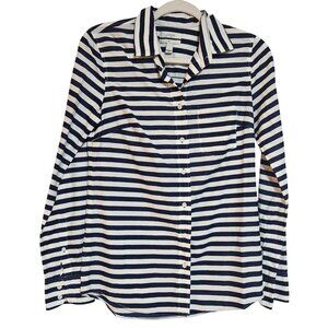 J. Crew Woman's  Button-Down Blouse Long Sleeve Collared Cotton Blend Size 0